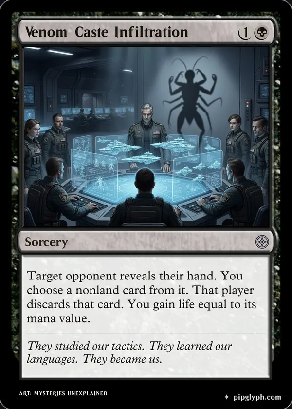 Venom Caste Infiltration — custom MTG-style sorcery, uncommon rarity