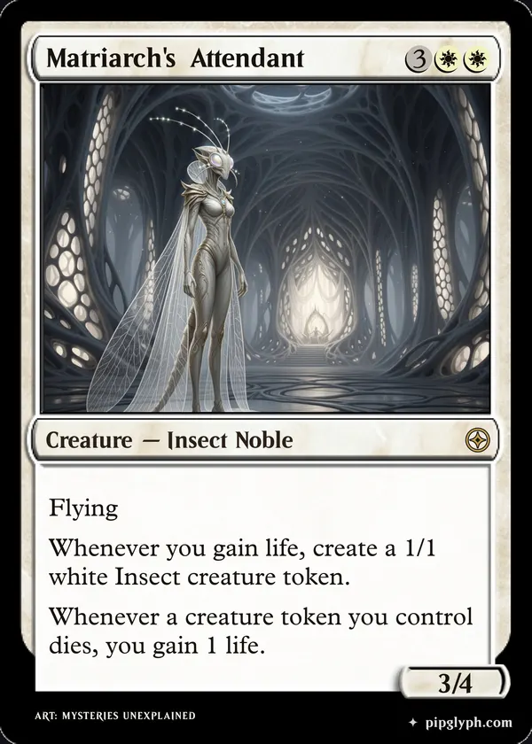 Matriarch's Attendant — custom MTG-style creature, rare rarity
