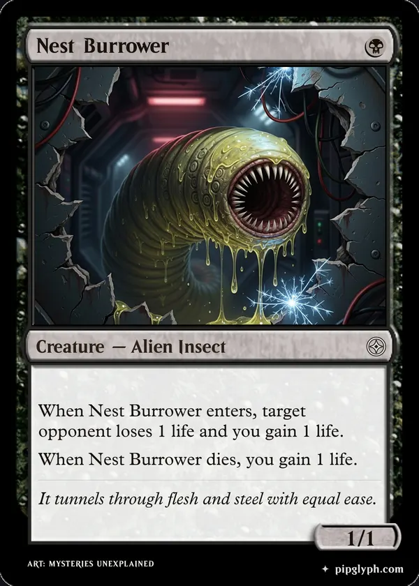 Nest Burrower — custom MTG-style creature, common rarity