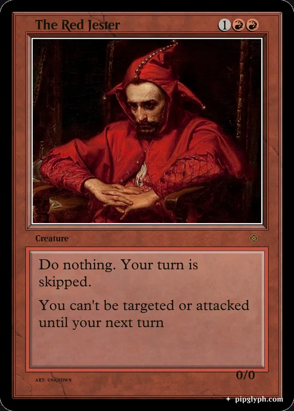 The Red Jester — custom MTG-style creature, rare rarity