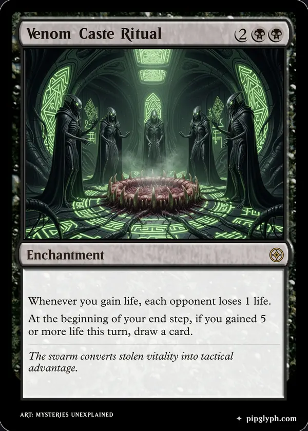 Venom Caste Ritual — custom MTG-style enchantment, rare rarity