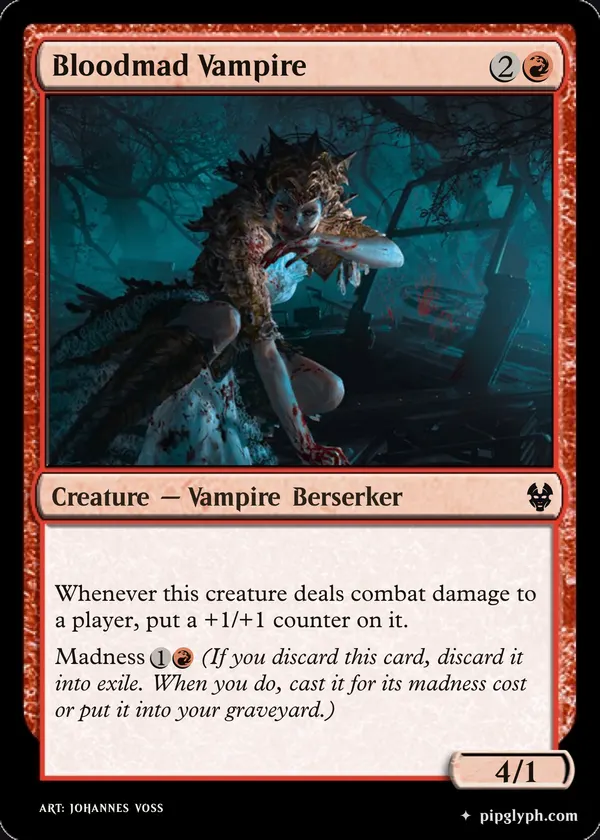 Bloodmad Vampire — custom MTG-style creature, common rarity