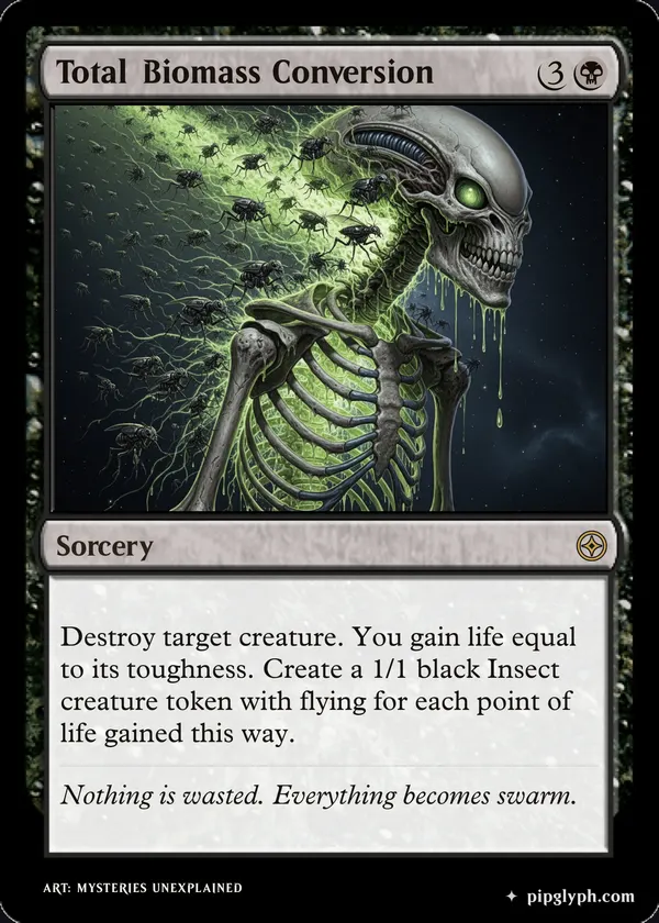 Total Biomass Conversion — custom MTG-style sorcery, rare rarity