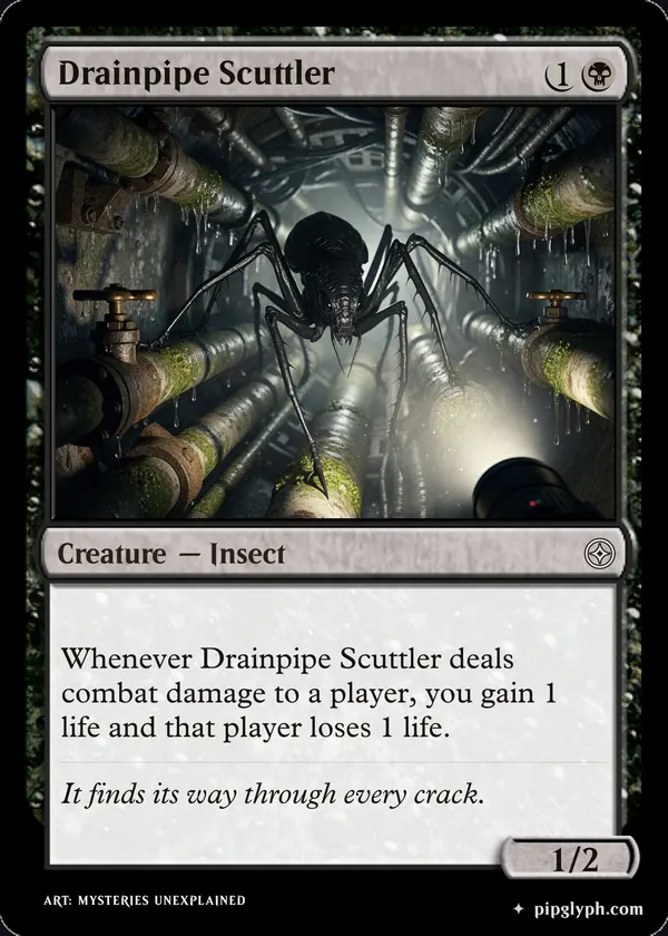 Drainpipe Scuttler — custom MTG-style creature, common rarity