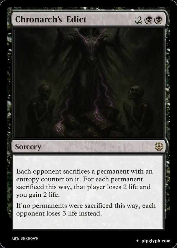 Chronarch's Edict — custom MTG-style sorcery, rare rarity