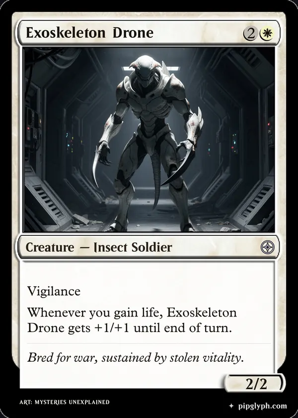 Exoskeleton Drone — custom MTG-style creature, uncommon rarity