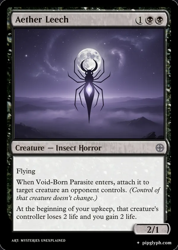 Aether Leech — custom MTG-style creature, uncommon rarity
