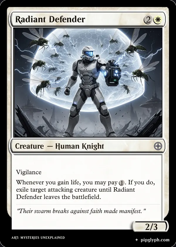 Radiant Defender — custom MTG-style creature, uncommon rarity