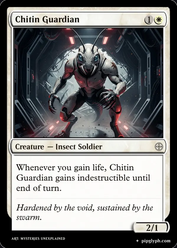 Chitin Guardian — custom MTG-style creature, common rarity