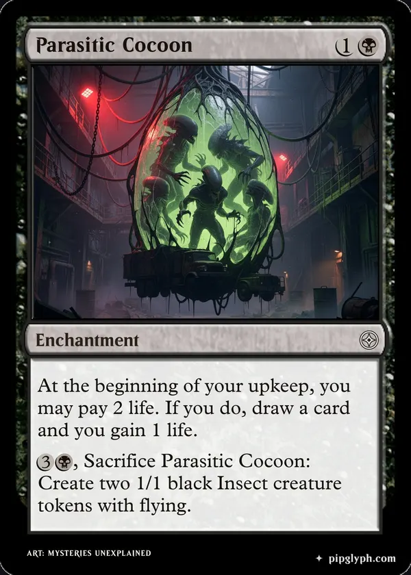 Parasitic Cocoon — custom MTG-style enchantment, common rarity