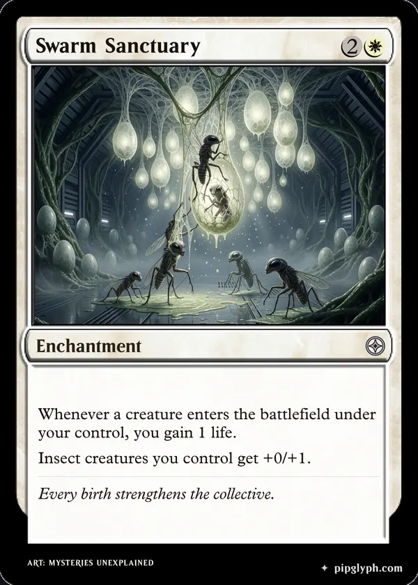 Swarm Sanctuary — custom MTG-style enchantment, uncommon rarity