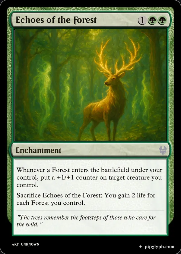 Echoes of the Forest — custom MTG-style enchantment, uncommon rarity
