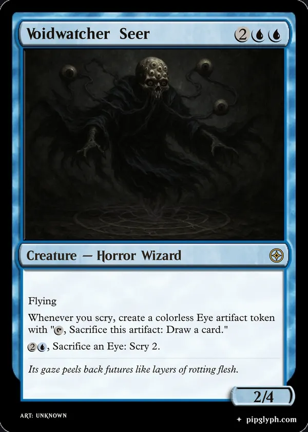 Voidwatcher Seer — custom MTG-style creature, rare rarity