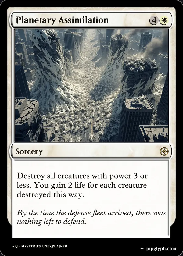 Planetary Assimilation — custom MTG-style sorcery, rare rarity