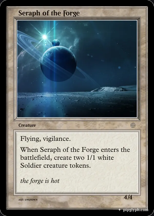 Seraph of the Forge — custom MTG-style creature, common rarity