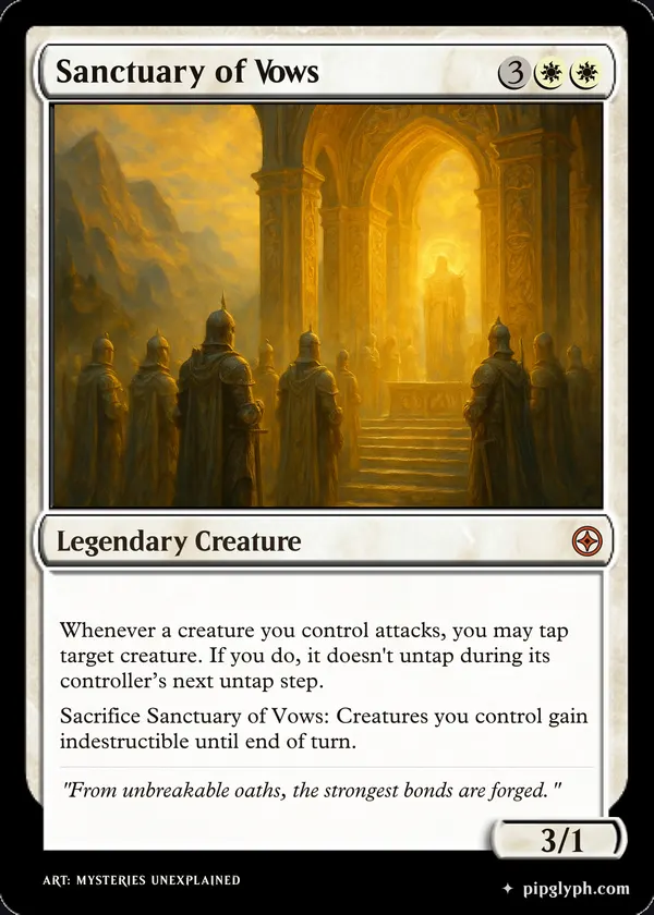 Sanctuary of Vows — custom MTG-style creature, mythic rarity