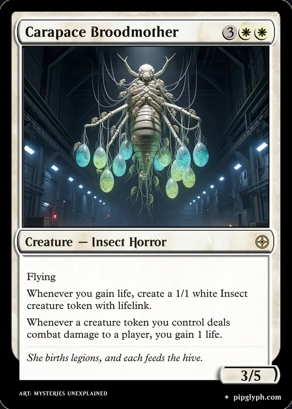 Carapace Broodmother — custom MTG-style creature, rare rarity