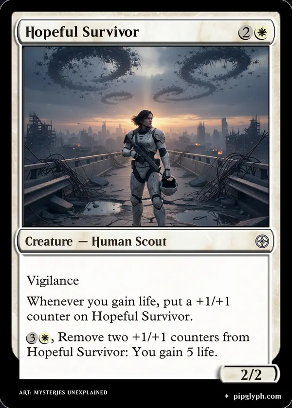 Hopeful Survivor — custom MTG-style creature, uncommon rarity
