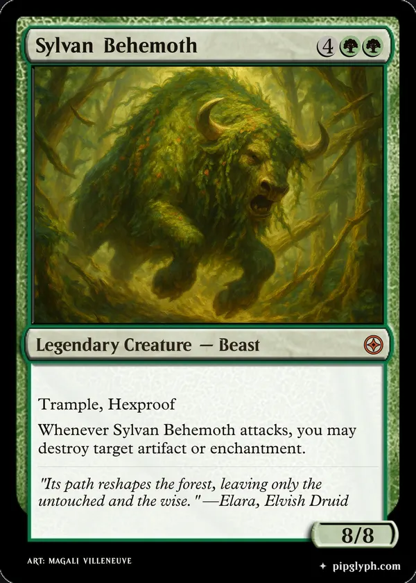 Sylvan Behemoth — custom MTG-style creature, mythic rarity
