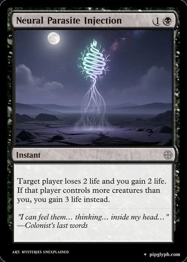 Neural Parasite Injection — custom MTG-style instant, common rarity