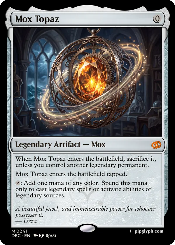 Mox Topaz — custom MTG-style artifact, mythic rarity