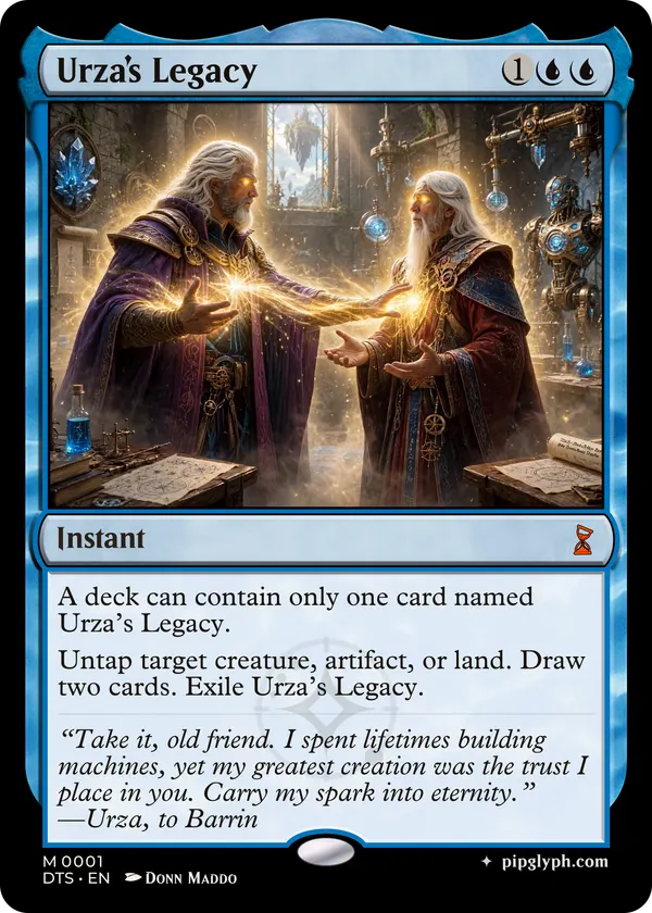 Urza’s Legacy — custom MTG-style instant, mythic rarity
