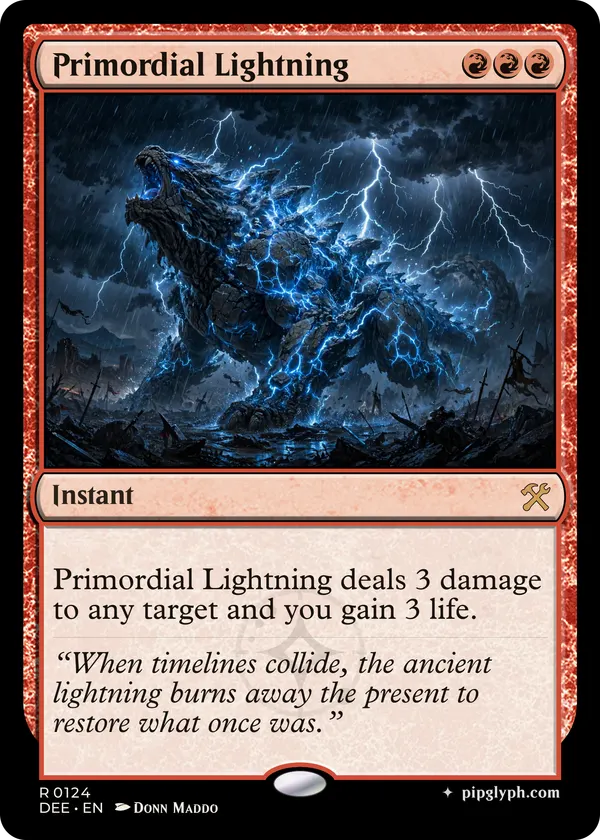 Primordial Lightning — custom MTG-style instant, rare rarity
