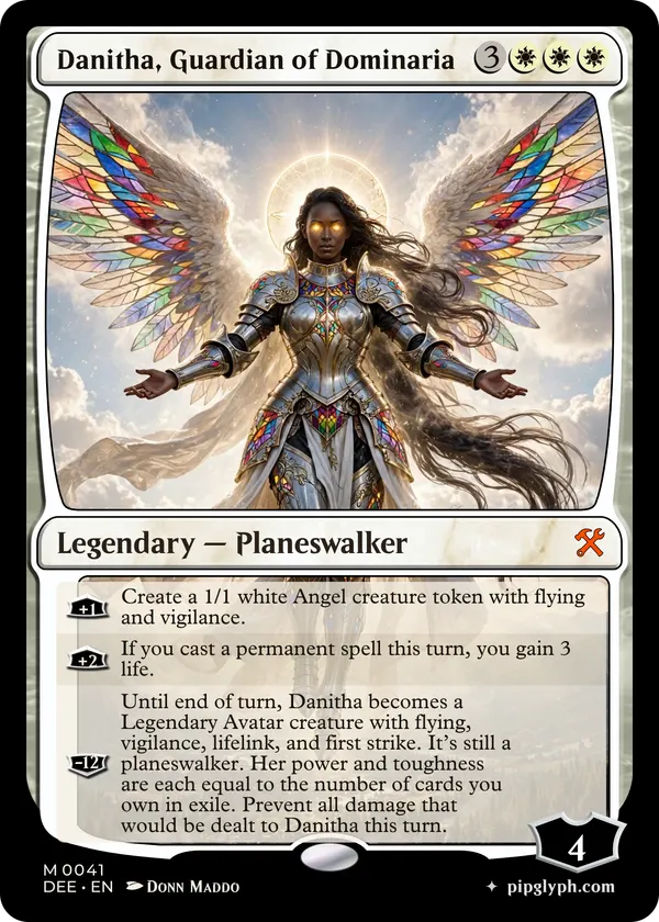 Danitha, Guardian of Dominaria — custom MTG-style planeswalker, mythic rarity