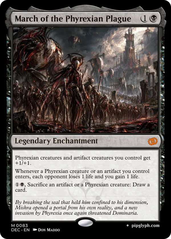 March of the Phyrexian Plague — custom MTG-style enchantment, mythic rarity