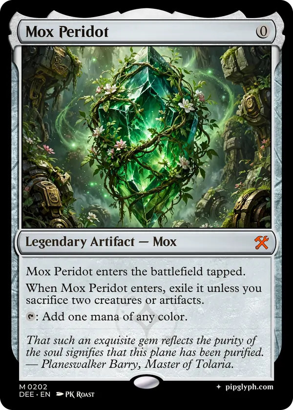 Mox Peridot — custom MTG-style artifact, mythic rarity