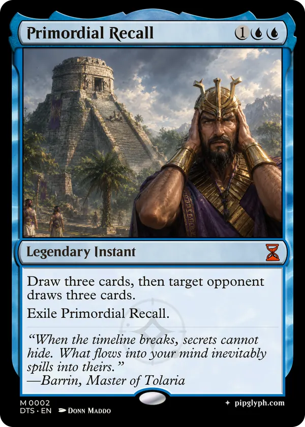 Primordial Recall — custom MTG-style instant, mythic rarity