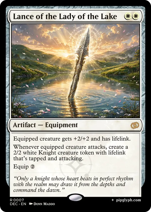 Lance of the Lady of the Lake — custom MTG-style artifact, rare rarity