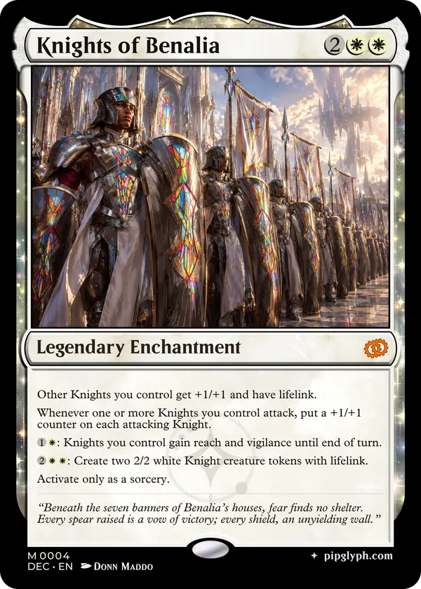 Knights of Benalia — custom MTG-style enchantment, mythic rarity