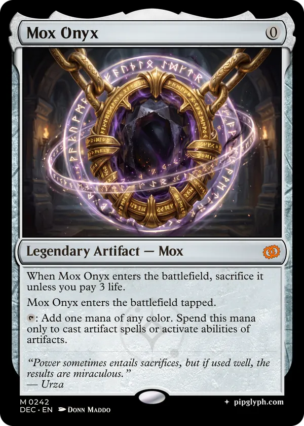 Mox Onyx — custom MTG-style artifact, mythic rarity