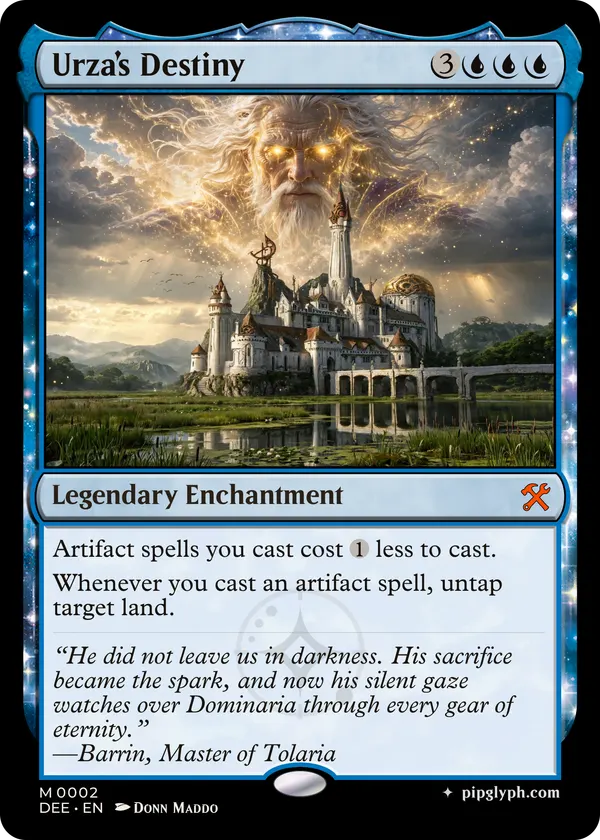 Urza’s Destiny — custom MTG-style enchantment, mythic rarity