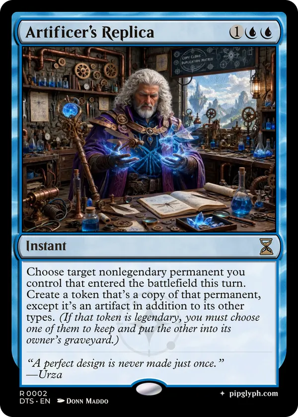 Artificer’s Replica — custom MTG-style sorcery, rare rarity