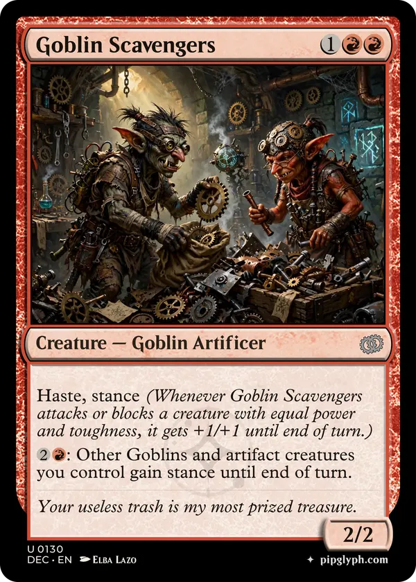 Goblin Scavengers — custom MTG-style creature, uncommon rarity