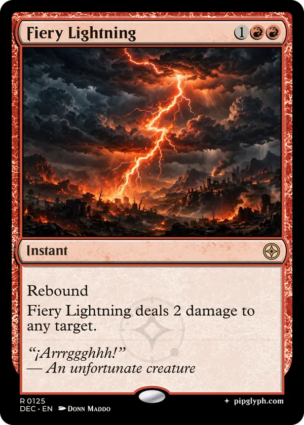 Fiery Lightning — custom MTG-style instant, rare rarity