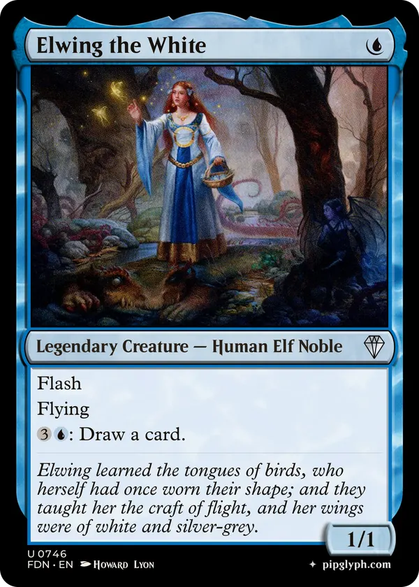 Elwing the White — custom MTG-style creature, uncommon rarity