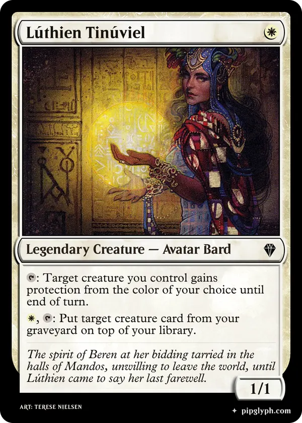 Lúthien Tinúviel — custom MTG-style creature, uncommon rarity