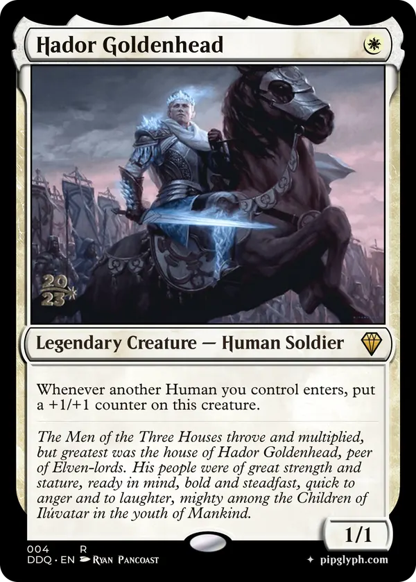 Hador Goldenhead — custom MTG-style creature, rare rarity