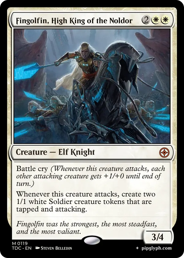 Fingolfin, High King of the Noldor — custom MTG-style creature, mythic rarity