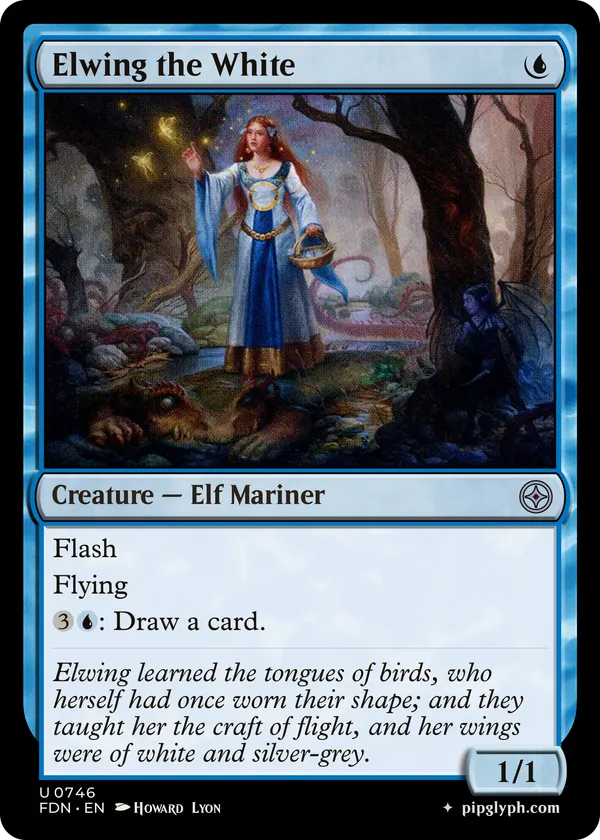 Elwing the White — custom MTG-style creature, uncommon rarity