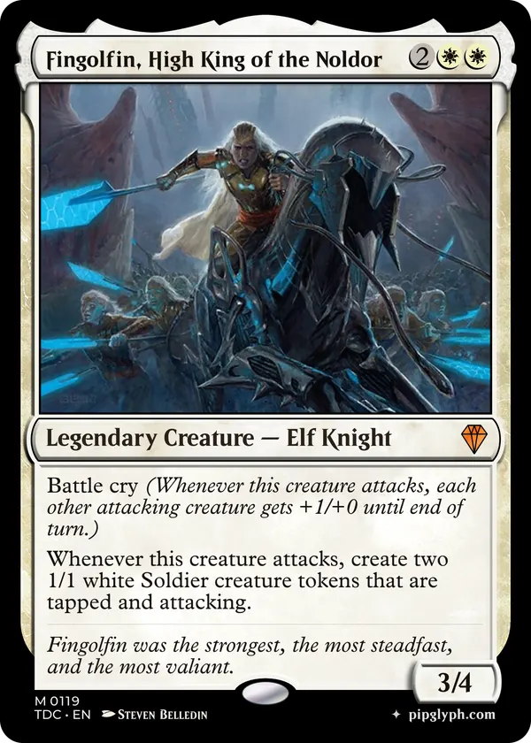 Fingolfin, High King of the Noldor — custom MTG-style creature, mythic rarity