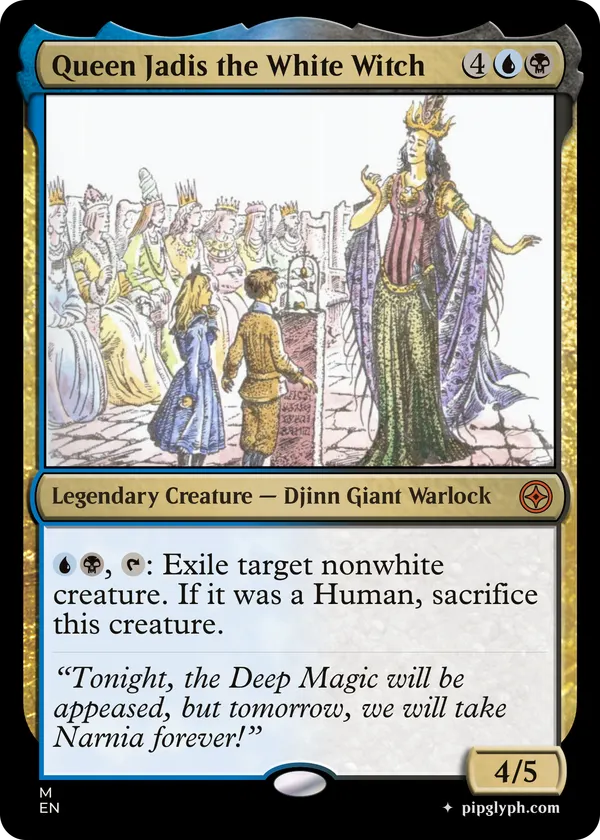 Queen Jadis the White Witch — custom MTG-style creature, mythic rarity
