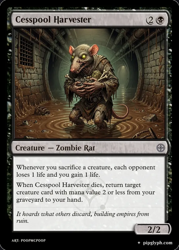 Cesspool Harvester — custom MTG-style creature, uncommon rarity