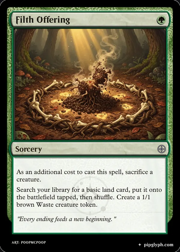 Filth Offering — custom MTG-style sorcery, uncommon rarity