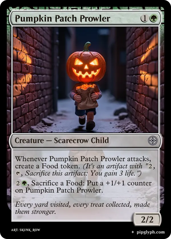 Pumpkin Patch Prowler — custom MTG-style creature, uncommon rarity