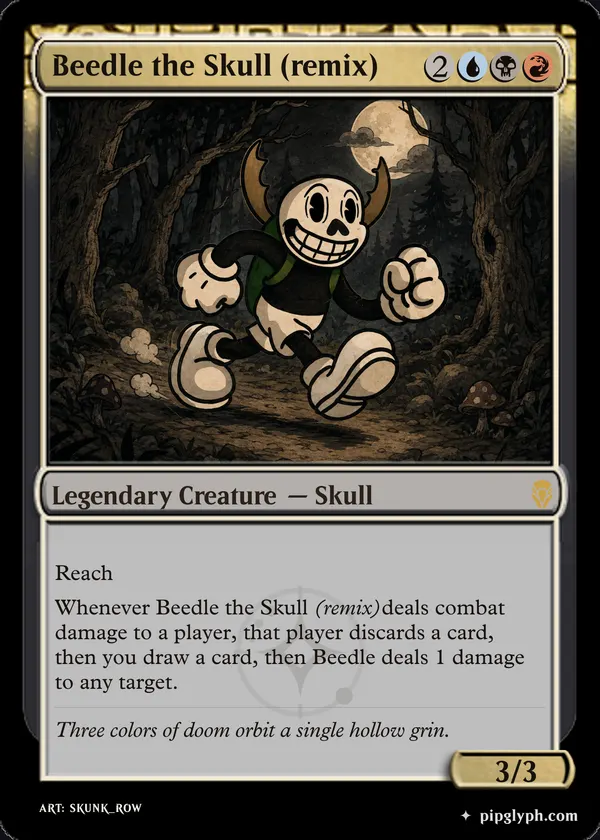Beedle the Skull (remix) — custom MTG-style creature, rare rarity