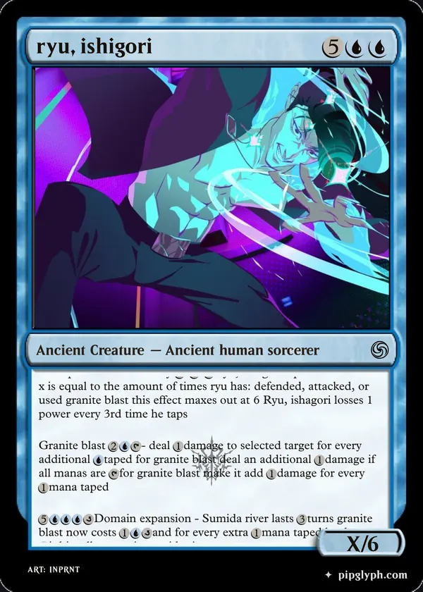 ryu, ishigori — custom MTG-style creature, rare rarity